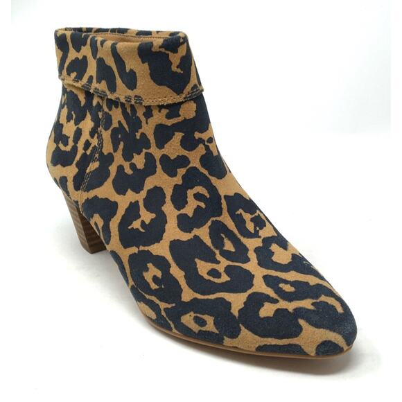 Lucky Brand Zaprika Women's Size 6M Leopard Animal Print Color Leather Bootie - Picture 1 of 7